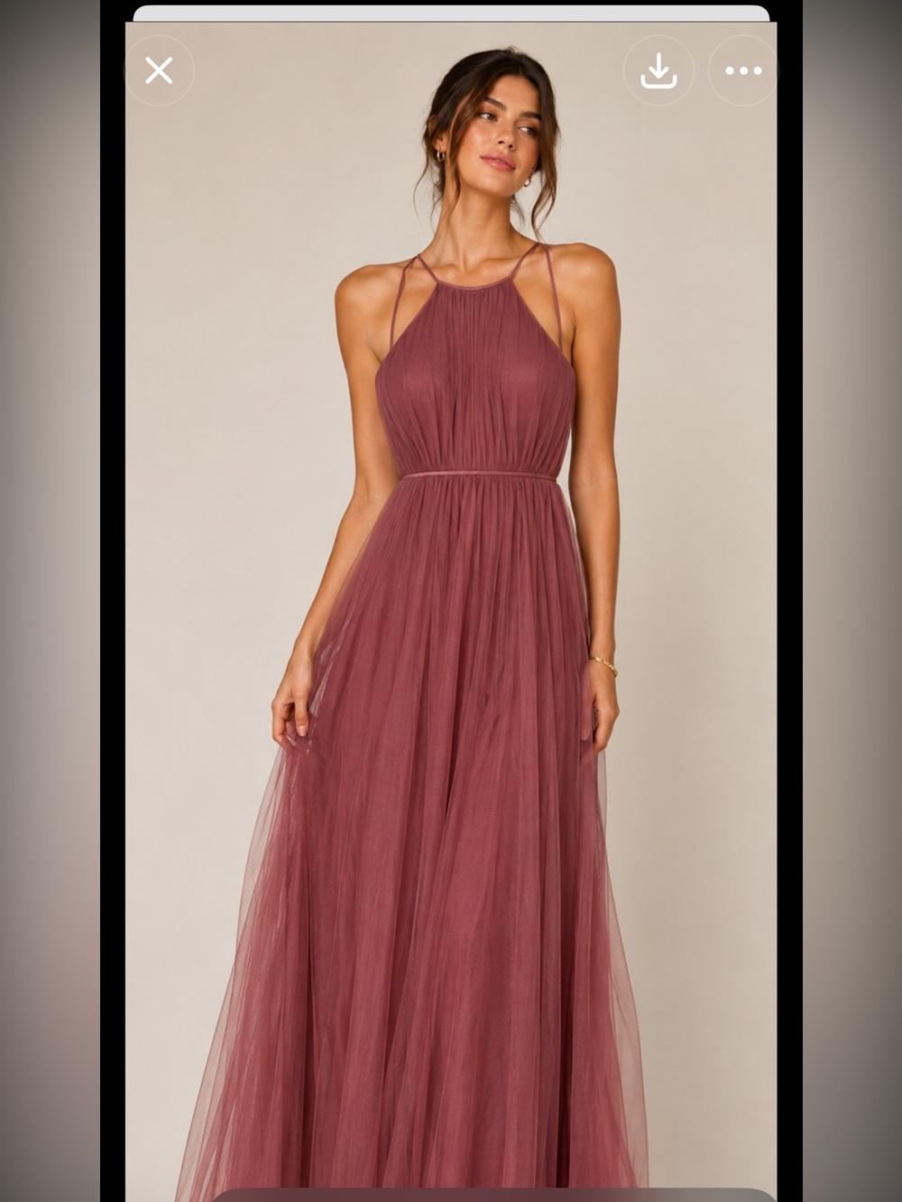Jenny yoo collection dusty pink mesh maxi dress size 4 bridesmaid formal